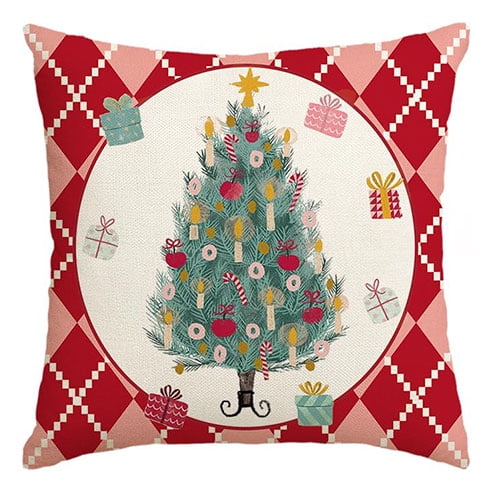 Fundas de almohada rojas de Cascanueces de Feliz Navidad, funda de cojín de fiesta de vacaciones de invierno, decoración para sofá, 50x50
