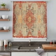 thumbnail image 5 of Red Blue Boho Sheer Curtains 54 Inches Long, Ehtnic Abstract Art Modern Geometric Light Filering Curtains, Breathable Simi Curtain Privacy Drapes for Kitchen Bathroom Nursery Small Window Treatment, 5 of 9
