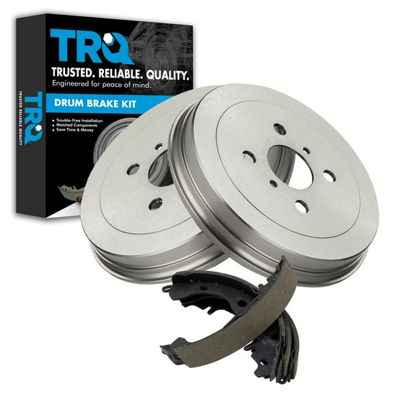 TRQ Rear Brake Drum & Shoe Kit LH Driver & RH Passenger Sides Fits Select Scion xA xB