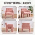 thumbnail image 4 of Homefun Modern Armchair Minimalist Nordic Padded Upholstered Accent Chair Living Room Bedroom Office Seating,Pink, 4 of 7