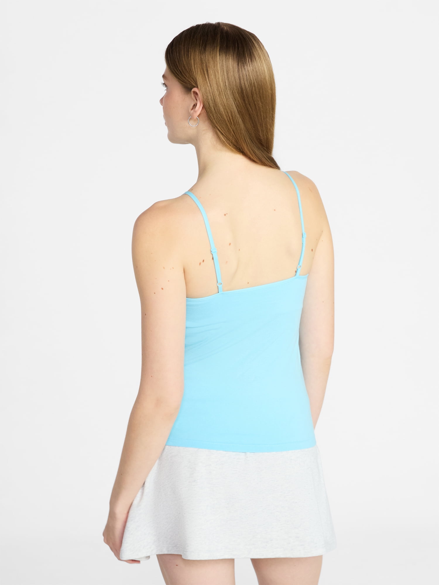 No Boundaries Cropped Cami Top with Shelf Bra, Women's XXS-XXL