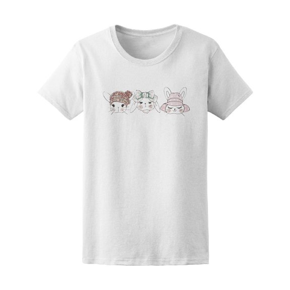 Three Cute Girly Rabbits Tee Women's -Image by Shutterstock