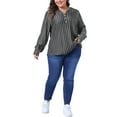 thumbnail image 2 of Agnes Orinda Plus Size Shirts for Women Long Sleeve Button Down Shirt Tops Blouse 4X Black, 2 of 5