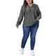 thumbnail image 2 of Camisas de talla grande para mujeres Agnes Orinda, blusa de manga larga con botones, 2X negra, 2 of 5
