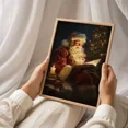 thumbnail image 5 of Vintage Christmas Wall Art Santa Reading Book Printable Christmas Oil Poster, Matte Canvas Stretched, Posters for Room Bedroom Living Room Bathroom Wall Decor, Posters & Art Prints, Gift., 5 of 7