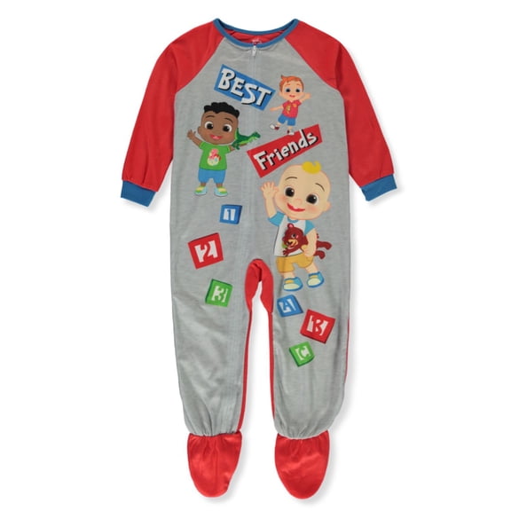 CoComelon Boys' Fleece Coveralls - red, 5t (Toddler)