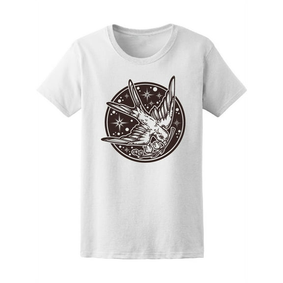 Swallow Tree Branch On Mouth T-Shirt Women -Image by Shutterstock, Female x-Large