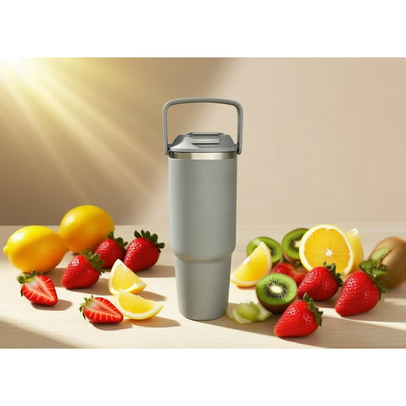 MAINSTAYS 30OZ STAINLESS STEEL TUMBLER GREY