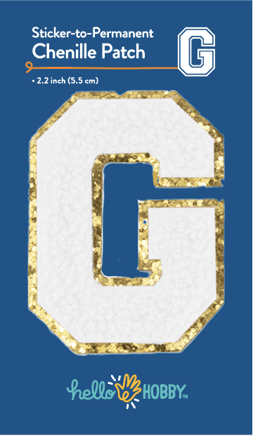 (6 pack) Hello Hobby Chenille G White Patch