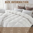 thumbnail image 5 of Teler Feather Down Comforter Queen Size - Duvet Insert with 100% Cotton Cover - White 90" x 90", 5 of 6