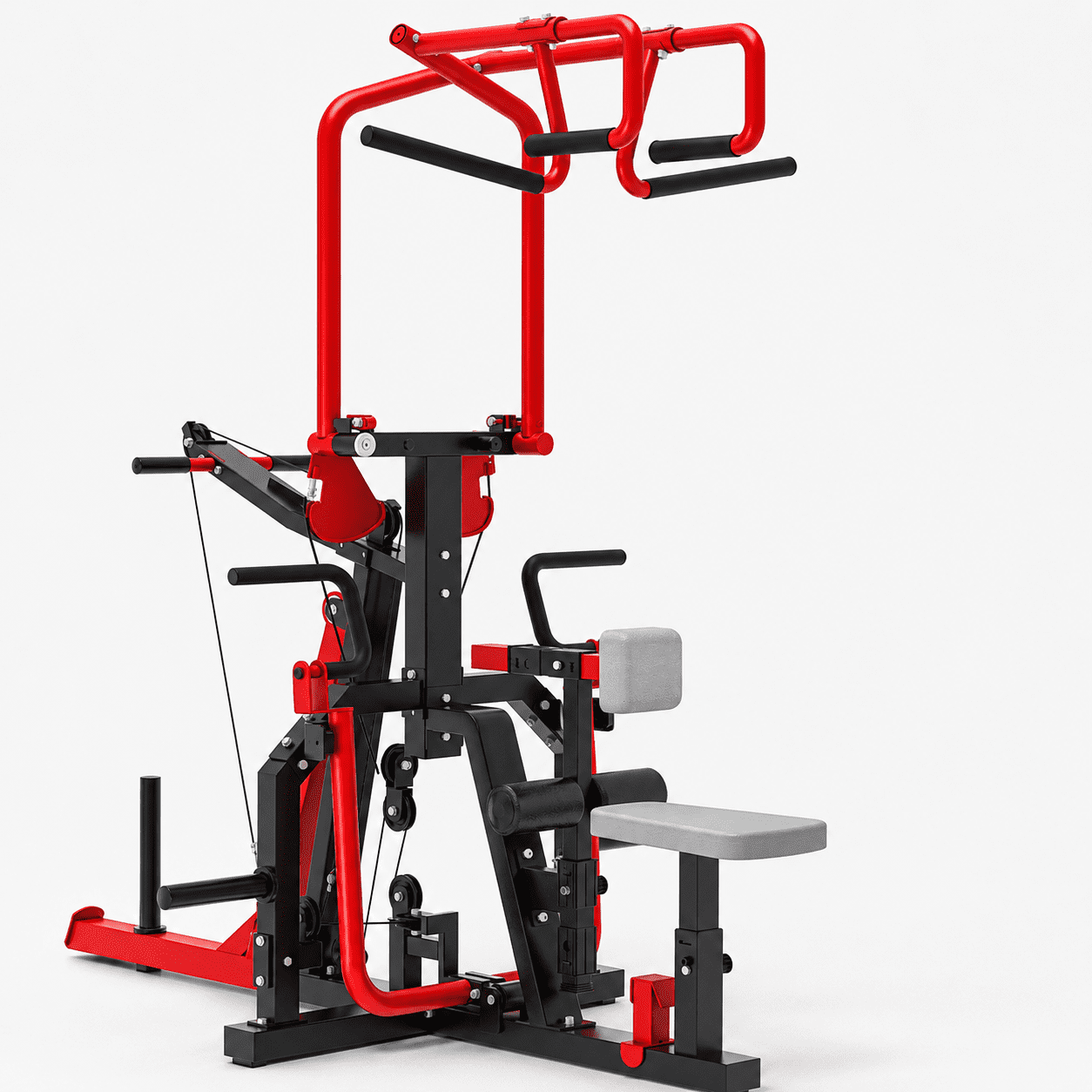 Danrelax 3-in-1 LAT Pulldown Machine with Seated Row & Tricep Pulley, Plate Loaded Cable Row Machine, Upper Body Strength Training Equipment for Back, Arms & Shoulders, Home Gym Workout Station