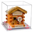 thumbnail image 1 of Versatile Clear Acrylic Display Case - Medium Square Box with Pink Risers and White Base 10" x 10" x 10" (A028-PNR), 1 of 2