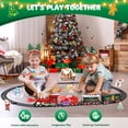 thumbnail image 3 of HopeRock Christmas Train Toy Set, Train Toys for Boys with Smokes, Lights & Sound, Christmas Train w/Steam Locomotive Engine, Carriages and Tracks, Toddler Model Trains for 3 4 5 6+, 3 of 9