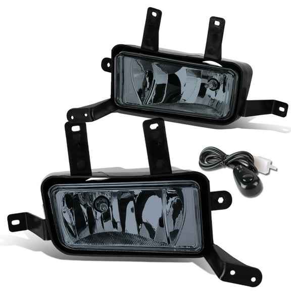 DNA Motoring FL-ZTL-804-SM For 2015 to 2016 Chevy Suburban Tahoe GMC Yukon XL Pair Bumper Driving Fog Light Lamp Switch Smoked Lens