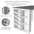 thumbnail image 6 of Harper & Bright Designs Counter Height Dining Table Set for 4, Wood Kitchen Rectangular Table with Curved Wine Rack and 4 Upholstered Chairs for Small Places, White, 6 of 15