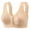 Beige, variant on Wireless Bra for Women, Comfortable and Breathable Lace, Adjustable Shoulder Straps and Side Folding Design, Large Size Support, Back Style, Beige