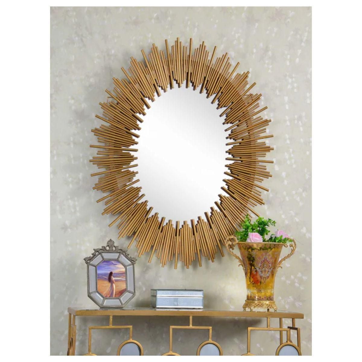 Crisma Mirror with gold metal frame