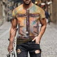 thumbnail image 1 of Qertyioot T-shirt à Manches Courtes Imprimé pour Hommes Col Rond Mode Décontractée Manches Courtes Liquidation, 1 of 5
