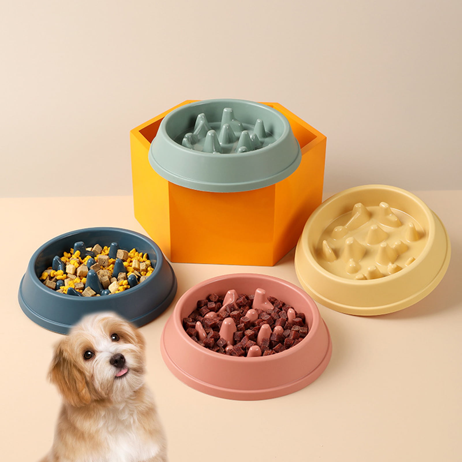 SpeedyPet Interactive Dog & Cat Slow Food Puzzle Feeder – Lilly & Max