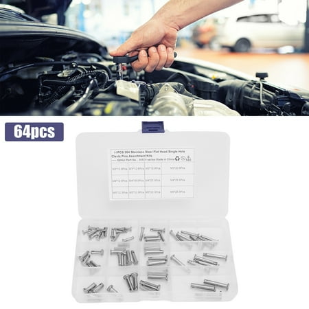 

FAGINEY Clevis Pin Assortment Kit T Shape Sturdy High Hardness 12 Sizes Flat Head Clevis Pin Professional With Plastic Box For Car