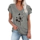 thumbnail image 2 of Puntoco Moda Mujer Verano Cuello En V Manga Corta Estampado Casual Camiseta Blusa Puntoco Puntoco-5030, 2 of 5