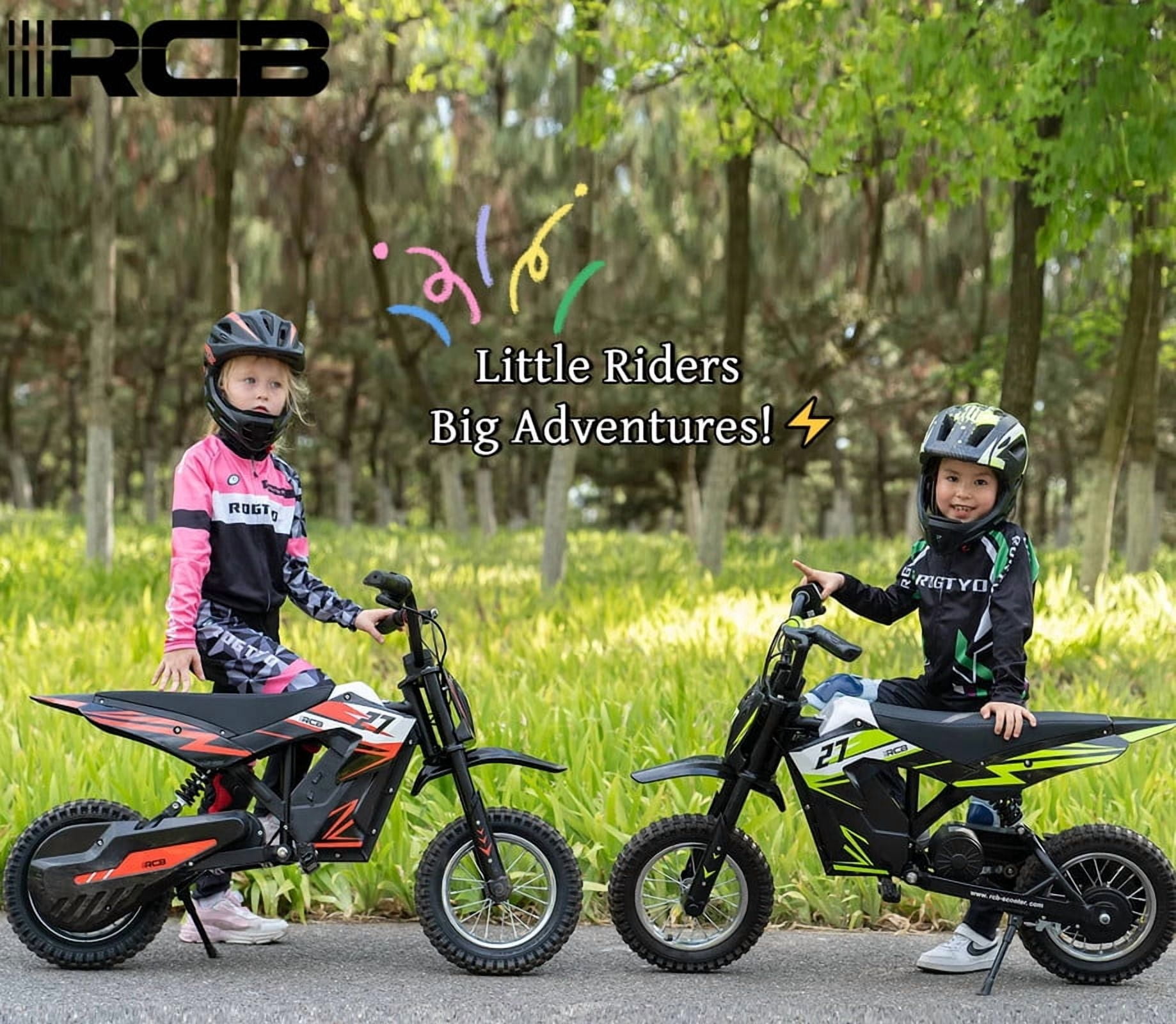 RCB R9X Electric Dirt Bike,36V-300W-10Miles,3 Speed Modes up to 15.5mph,12 inch electric motorcycle for boys and girls,Blue