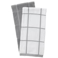 thumbnail image 2 of T-fal Solid & Checked Parquet Kitchen Towels, 2-Pack, Gray, 2 of 7
