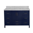 thumbnail image 4 of California 60" Single Bathroom Vanity with Royal Blue Cabinet and Carrara Marble Top, 4 of 6