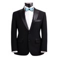 thumbnail image 2 of Mens Blue and Black Formal Event Pre-Tied Bow Tie, 2 of 4