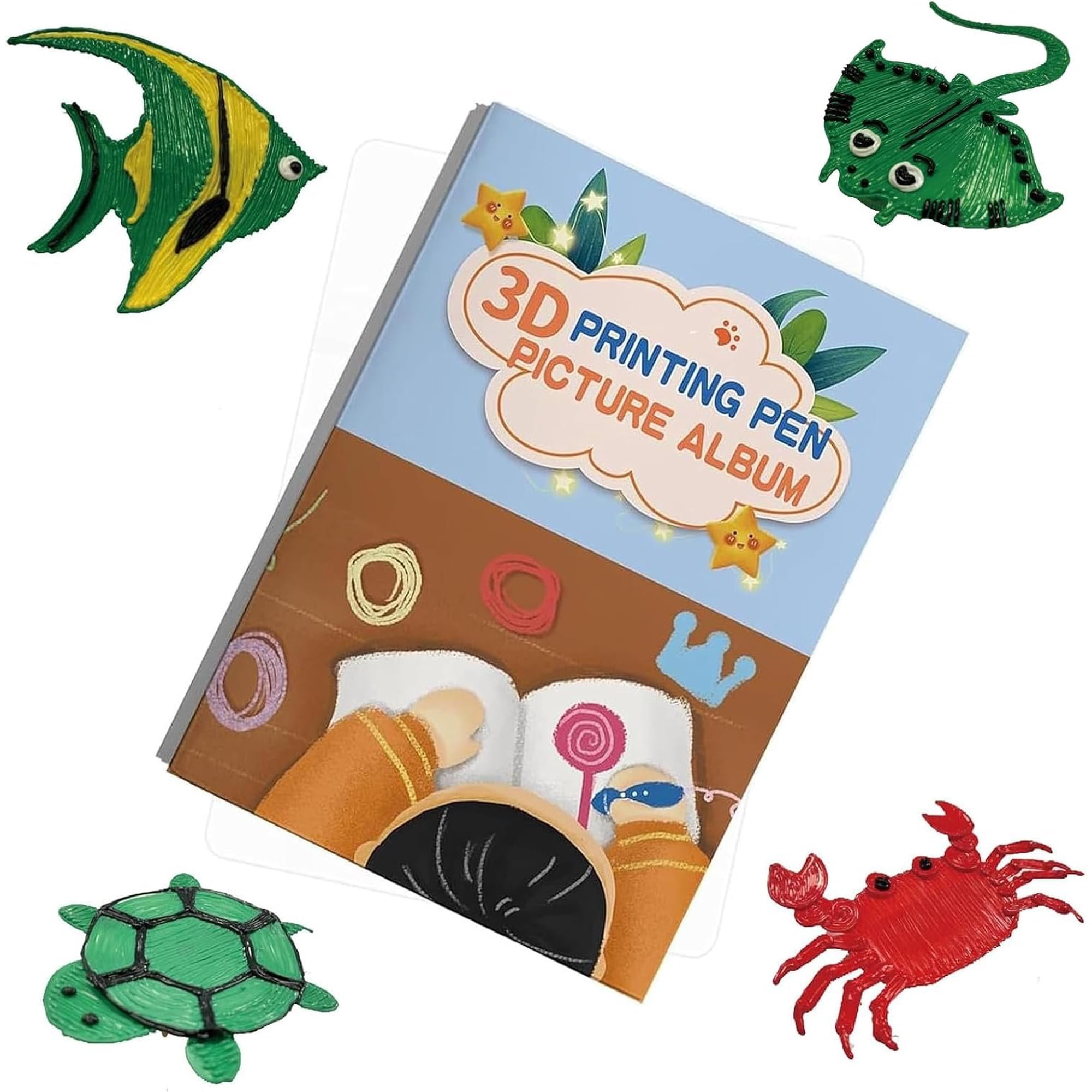 Printing Drawing Book, Printer Drawing Molds Paper Stencils for Printing Pen, Colorful Painting Graffiti Template 21 Sheets 42 Patterns with a PVC Transparent Board.