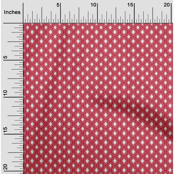 oneOone Polyester Lycra Bright Red Fabric Christmas Sewing Material Print Fabric By The Yard 56 Inch Wide