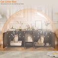 thumbnail image 4 of Garvee Cat Litter Box Enclosure, Hidden Cat Litter Box Cabinet with Double Doors, Ventilation, and Cushion Pads, Farmhouse Wooden Kitty Furniture for Cats and Small Pets, Black, 4 of 8