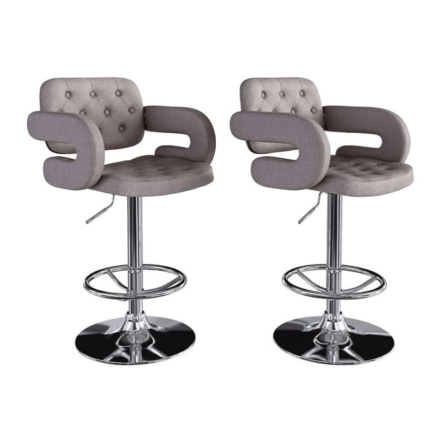 CorLiving Tabourets ajustables avec accoudoirs en tissu