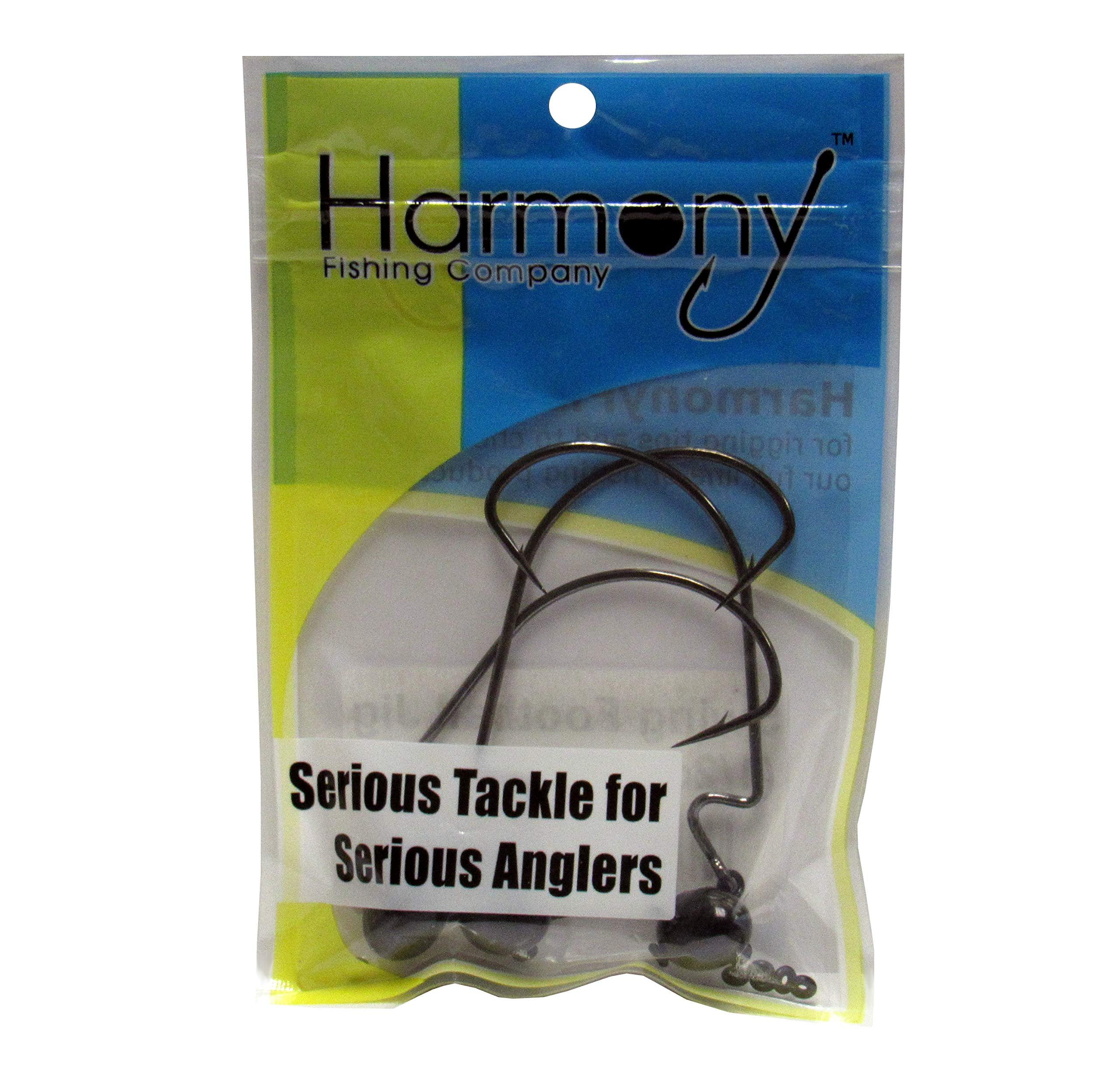 Harmony Fishing - Tungsten Swing Football Jigs [Pack of 3 w/ 10 Bait Pegs] Swinging Football/Rugby jigs with Hooks for bass Fishing 3/4 oz, 5/0 Hook 3 Pack