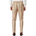 thumbnail image 3 of MODA NOVA Big & Tall Men's Striped Dress Pants Slim Fit Flat Front Trousers Beige 38, 3 of 5