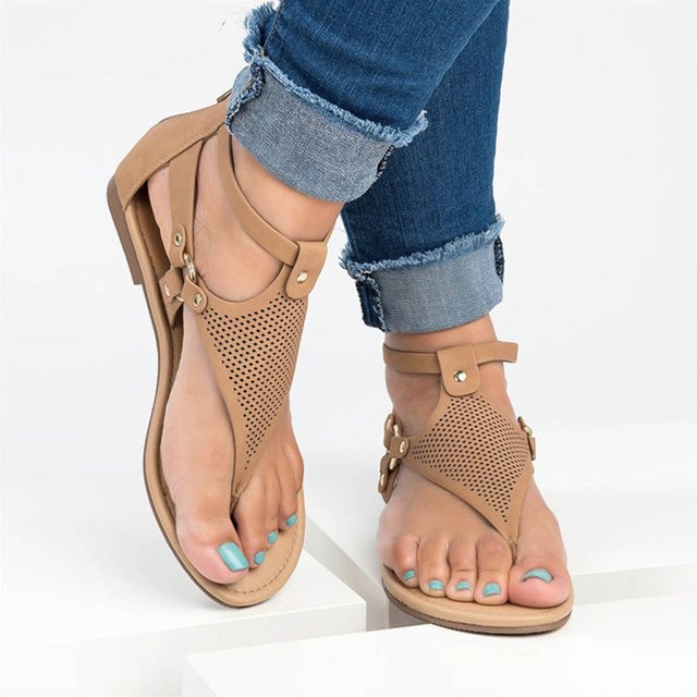 Zapatos con clip de verano para mujer Sandalias cómodas con cremallera Pisos Sandalias de playa informales Wmkox8yii shjk2239