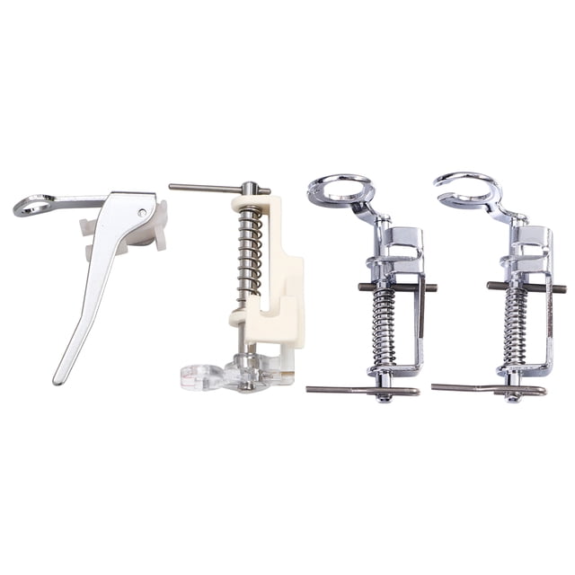 KAKOWELY 4 Pcs in 1 Set Presser Foot Open Close Toe Metal Quilting Embroidery Spring Presser Foot Compatible for Free Motion,2.05"X1.46"X0.67"