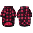 thumbnail image 4 of Pet Dog Supplies, Buffalo Plaid Red Fleece Dog Hoodie, Fleece Lined Warm Dog Pullover Sweater, Cold Weather Casual Dog Outfit for Small Medium Large Dogs, Soft Cozy Winter Wear, 4 of 7