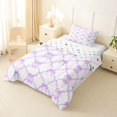 thumbnail image 2 of Erosebridal Purple Ballet Bow Tie Twin Comforter Sets 3-Piece for Kids Girls,Dreamy Princess Plaid Bedding Set for Teens Women,Luxury Bedroom Decor, 2 of 6