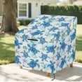 thumbnail image 6 of Renewold Outdoor Patio Chair Covers Dust Proof Water Resistant Swivel Lounge Chair Covers for 4-6 Stackable Dining Chairs Fits up to 38"W x 38"D x 36"H, Sea Turtle Starfish Blue, 6 of 7