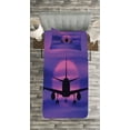 thumbnail image 3 of Ambesonne Airplane Quilted Bedspread Set 2 Pcs, Dreamy Sky Traveling, Twin Size, Royal Blue Pink Black, 3 of 3