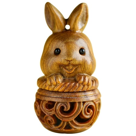 

Wooden Carving Rabbit Sachet Pendant Hollow Rabbit Pendant Hanging Decor Making Accessory
