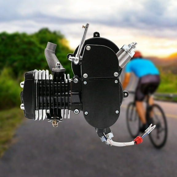 80cc Bicycle Engine Bike Motor 2-Stroke Motorized Bicycle Motor 5.5HP Durable Black