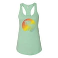 thumbnail image 2 of Two Coconut Palm Trees Beach Sunset | Womens Pop Culture Jersey Racerback Tank Top, Mint, Medium, 2 of 4