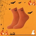 thumbnail image 2 of Halloween Embroidered Ankle Socks Trendy Socks Novelty Socks Crew Socks Lightweight Low Cut Socks Cotton Socks Funny Socks Fuzzy Socks Fall Socks Cute Socks 1 Pairs of Socks Orange One Size, 2 of 9