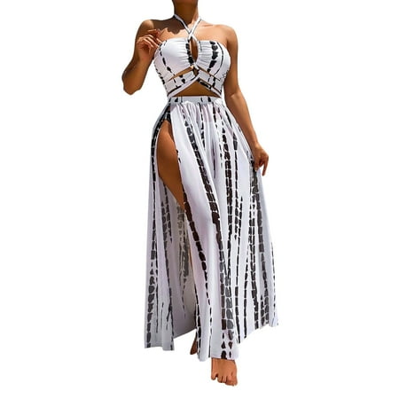 CAIVO High Waist Bikinis Sexy 3PCS Bikini Set Cover Up Swimsuit Women Long Sleeve Push Up Swimwear Beach Wear Bathing Suit Hot Sexy Swimwears Tankinis Set Cute Beach Vacation Summer Swim Wear