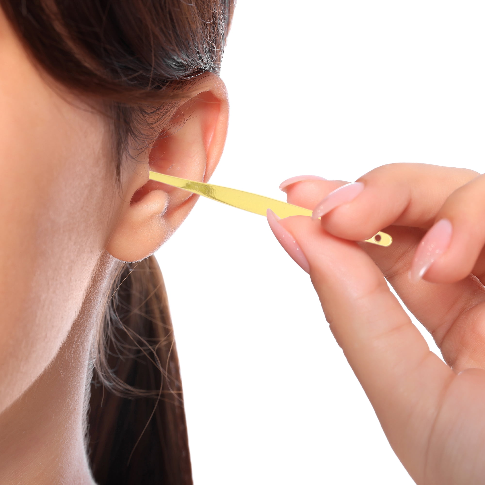 Unique Bargains Portable Earwax Cleaning Tool Kit 6Pcs Gold Tone