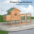 thumbnail image 6 of Outdoor Bunny Cage Chicken Coop Pet House Hutch for Rabbits With Waterproof Roof & Pull Out Tray, 6 of 7