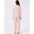 thumbnail image 4 of DARING DIVA Pajama Sets Lace Trim Elastic Waist Pant Loungewear S Pink, 4 of 7
