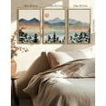 thumbnail image 6 of SHENIFY Mountain Range Landscape Wall Art 16x24in3pcs Natural Framed Ink Wash Watercolor Nature Laker Sun Rises Decor Artwork Prints Rustic Living Room Bedroom, 6 of 7